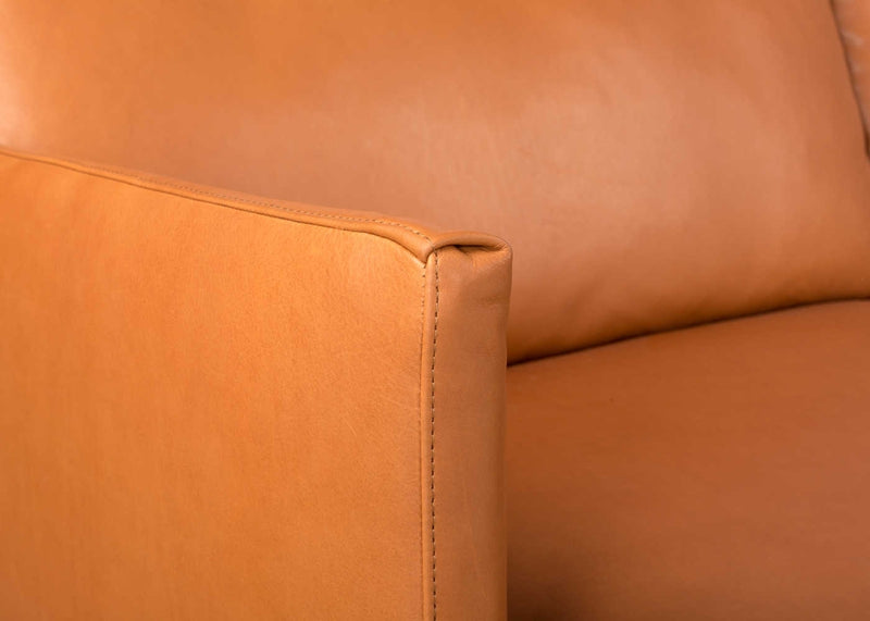 Matera 2 Seater Sofa Daino Leather Elephant / Black