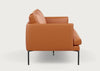 Matera 2 Seater Sofa Daino Leather Elephant / Black