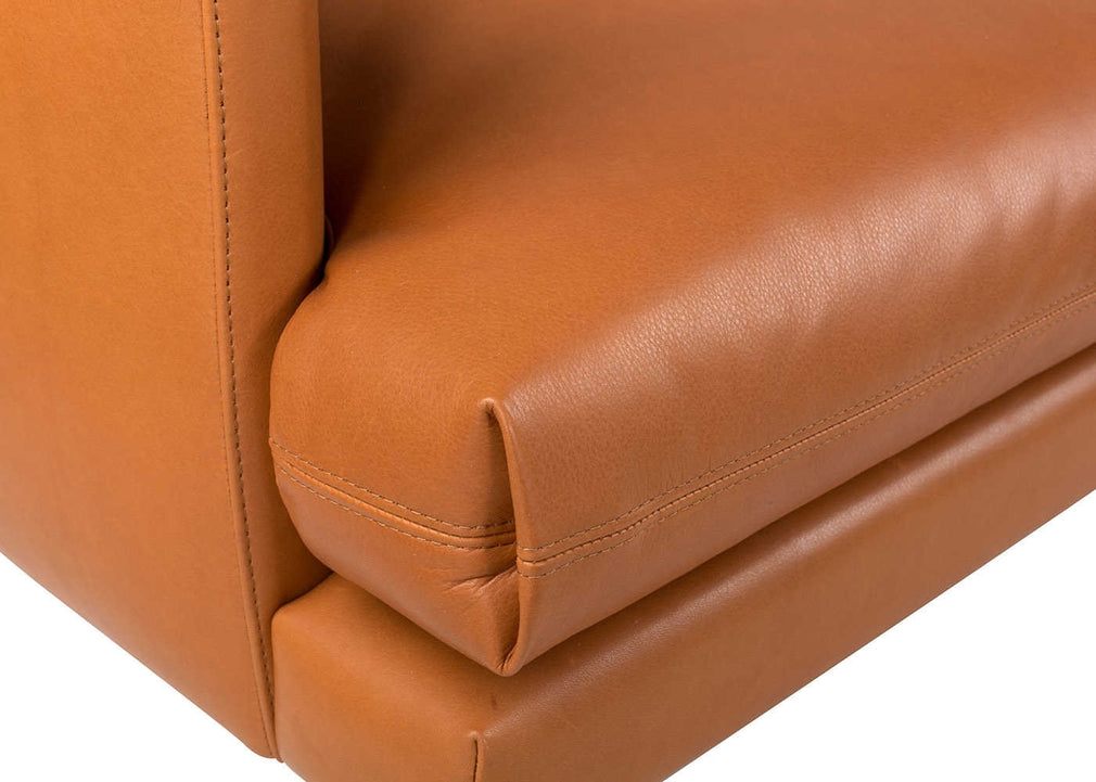 Matera 4 Seater Sofa Daino Leather Elephant / Black