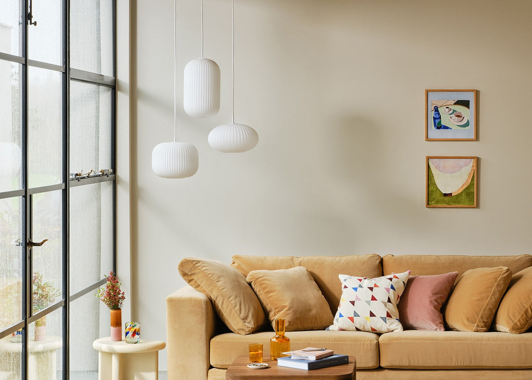Opal Lantern Pendant White / Tall