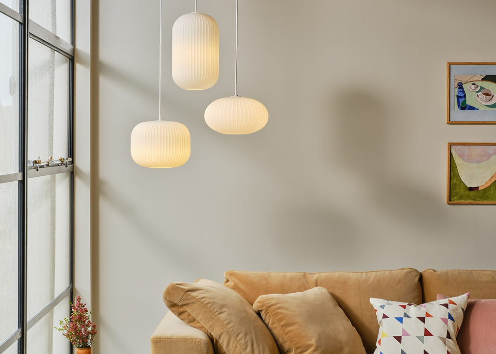 Opal Lantern Pendant White / Tall