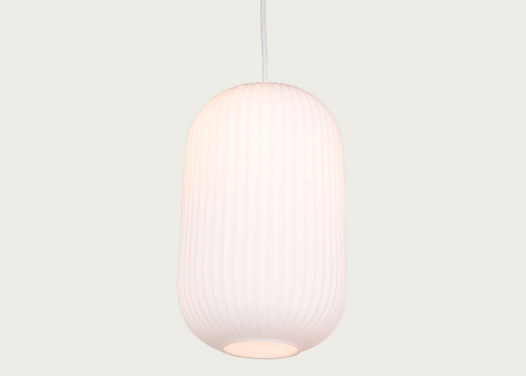 Opal Lantern Pendant White / Tall