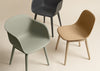 Fiber Armchair Wood Base Black
