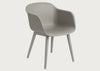 Fiber Armchair Wood Base Black