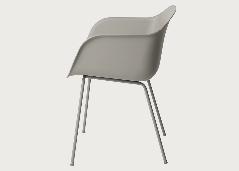 Fiber Armchair Tube Base Black