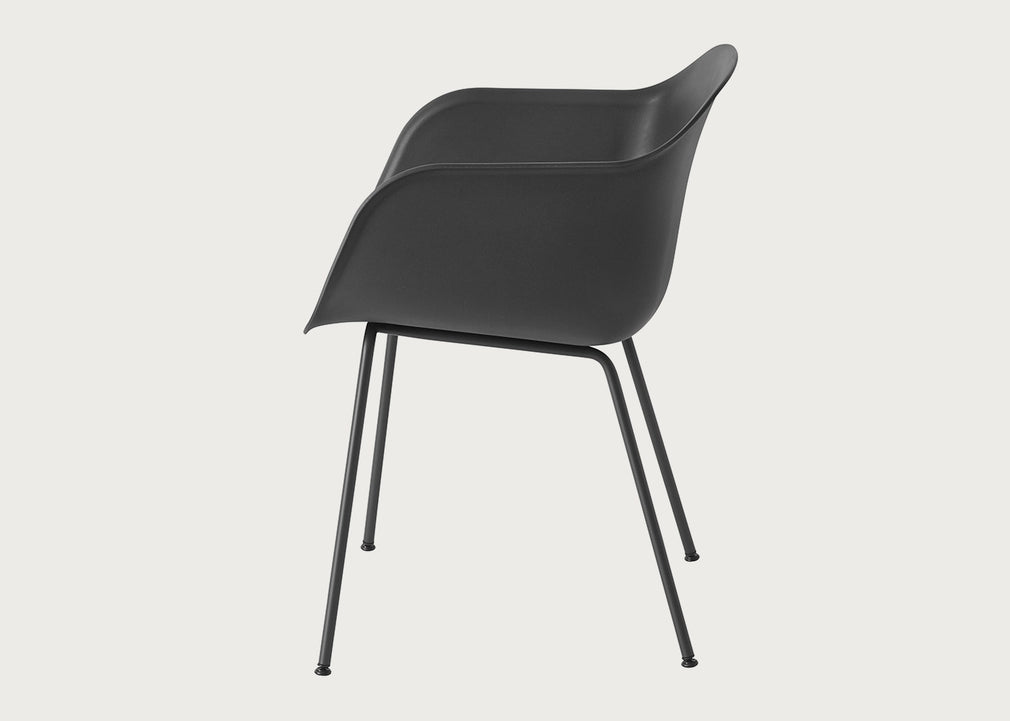 Fiber Armchair Tube Base Black