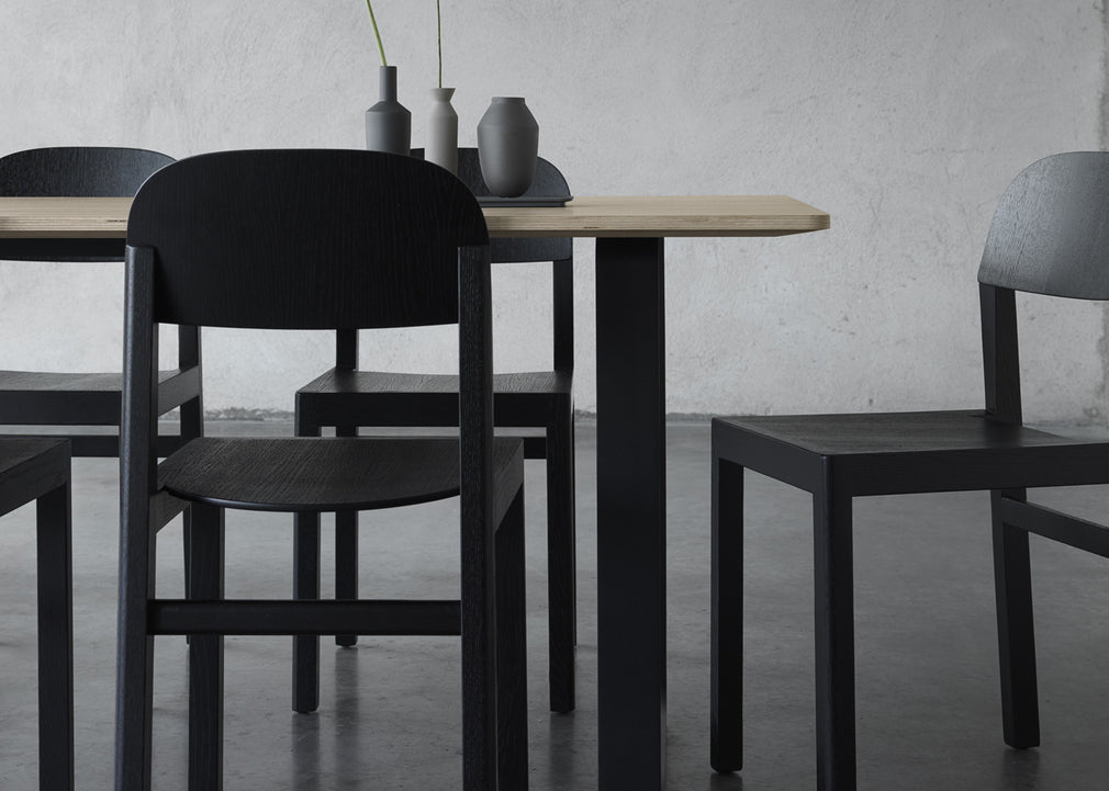 70/70 Table Black / 170 x 85cm / White