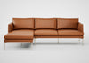 Matera Left Hand Facing Chaise Sofa Daino Leather Elephant / Black