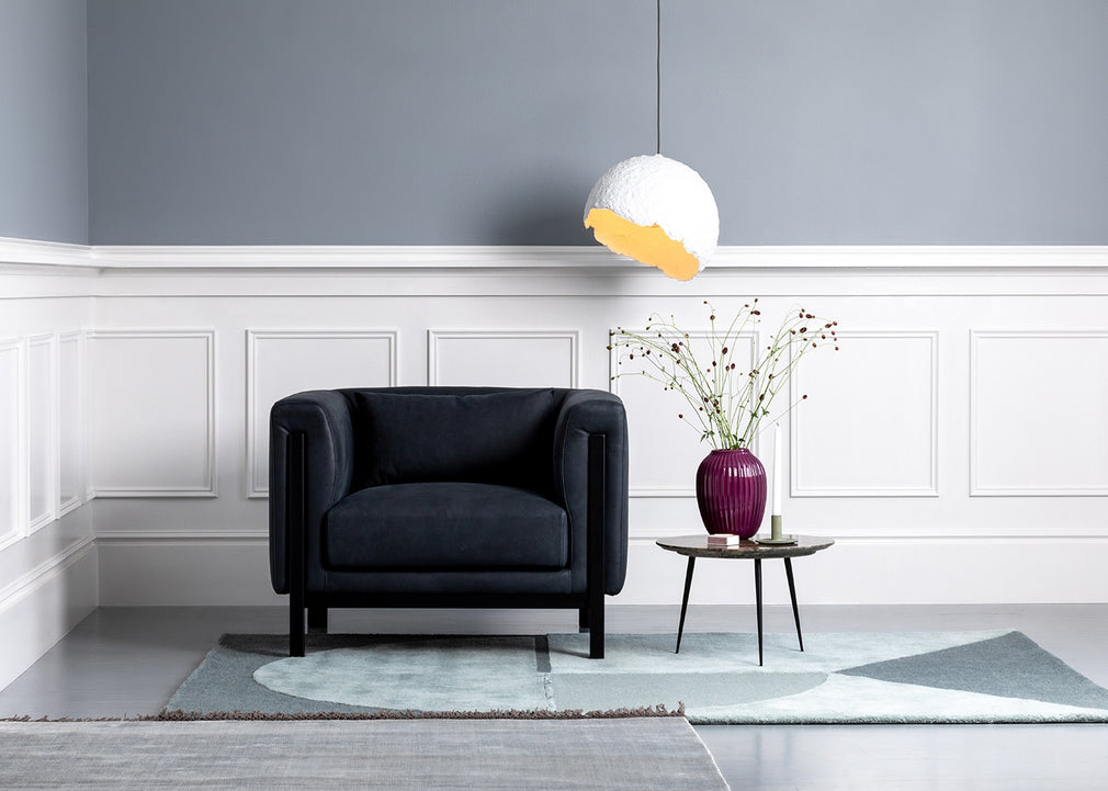Massimo Armchair Siena Cotton Deep Sea / Black Ash