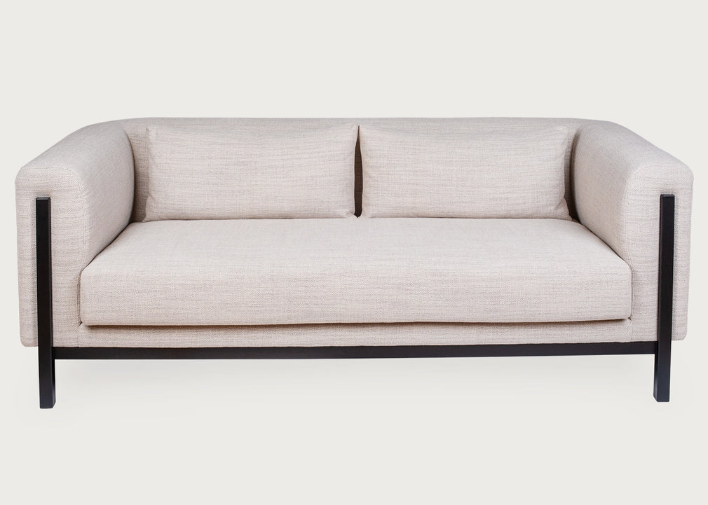 Massimo 3 Seater Sofa Siena Cotton Deep Sea / Black Ash
