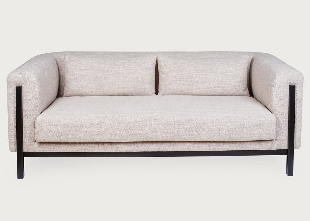 Massimo 3 Seater Sofa Siena Cotton Deep Sea / Black Ash