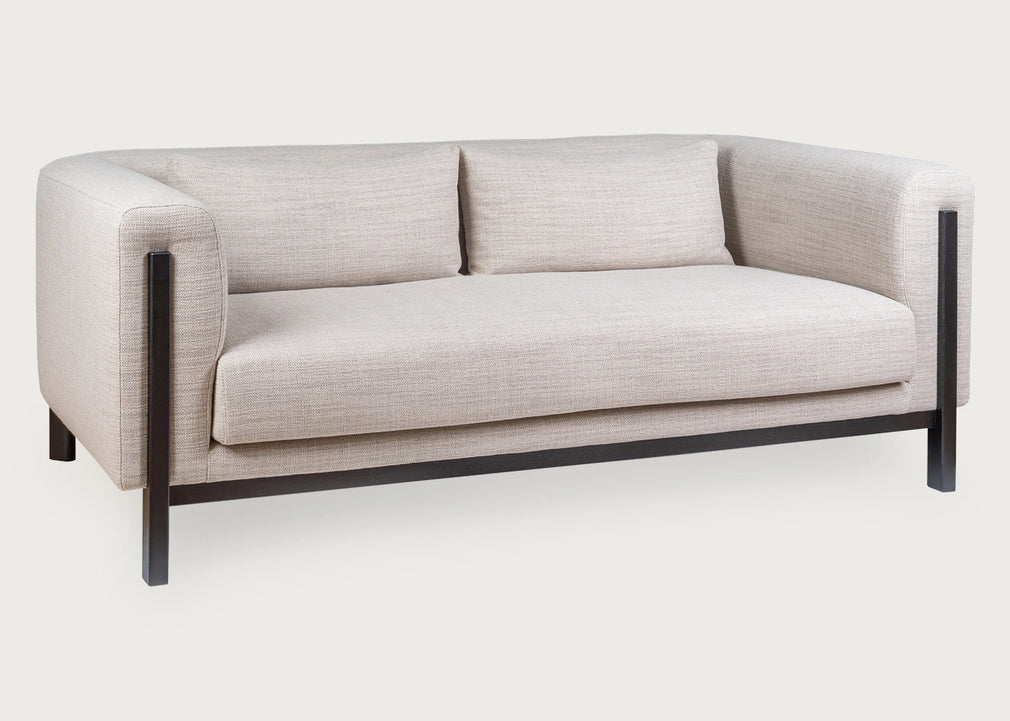 Massimo 3 Seater Sofa Siena Cotton Deep Sea / Black Ash