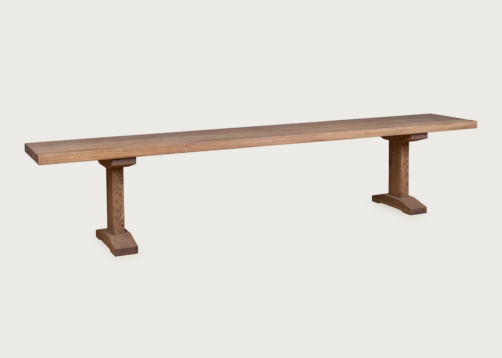 Bespoke Dining Bench Lisbon Blonde Oiled Oak / 160cm / Natural Edge