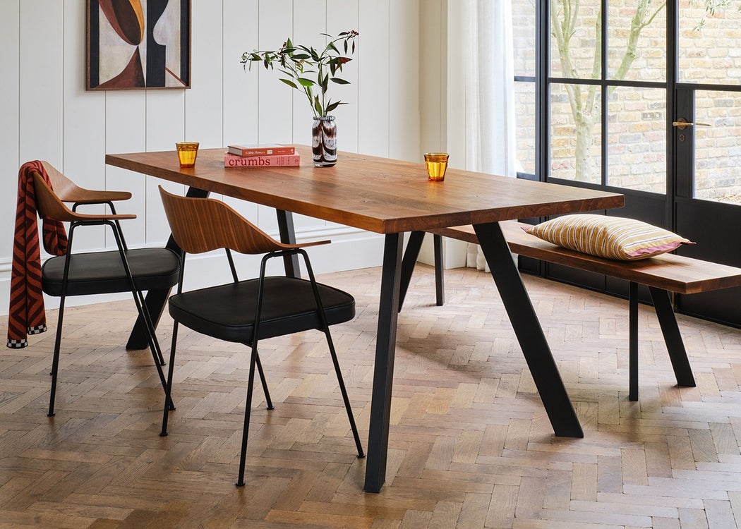 Bespoke Dining Bench Madrid Blonde Oiled Oak / 160cm / Natural Edge