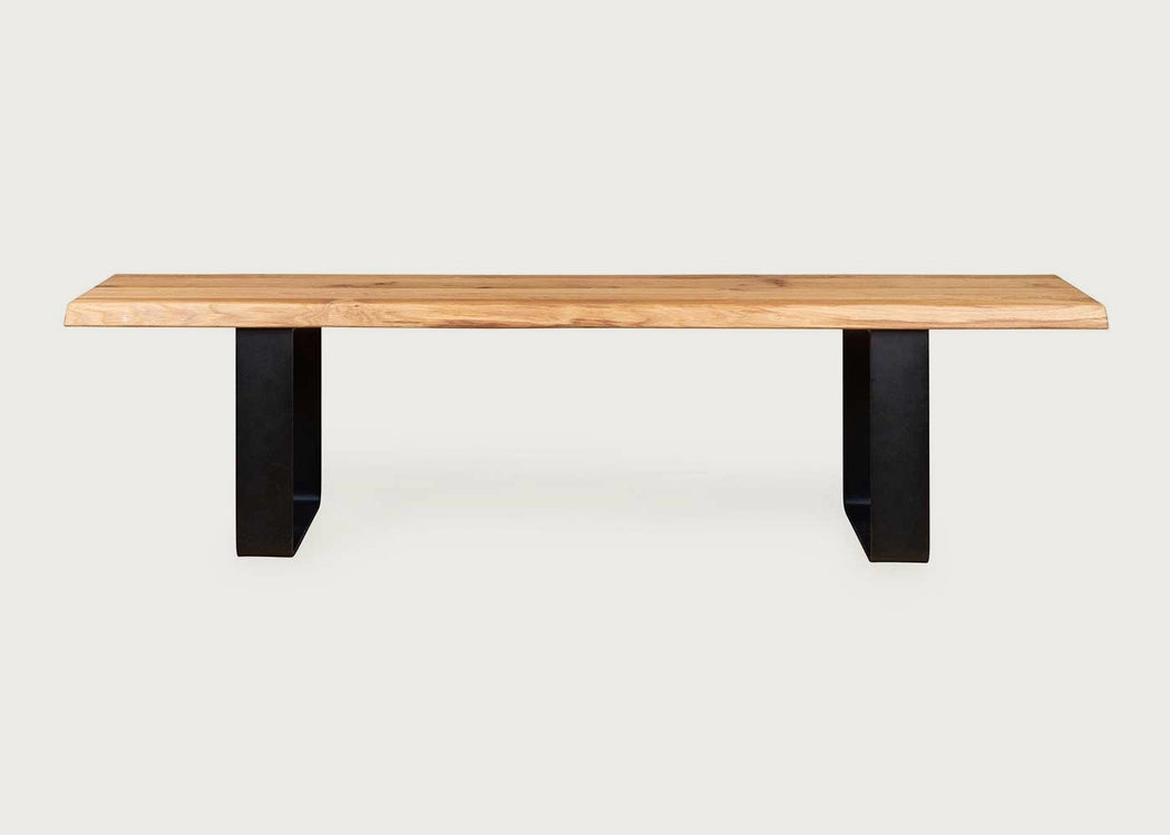 Bespoke Dining Bench Prague Blonde Oiled Oak / 160cm / Natural Edge