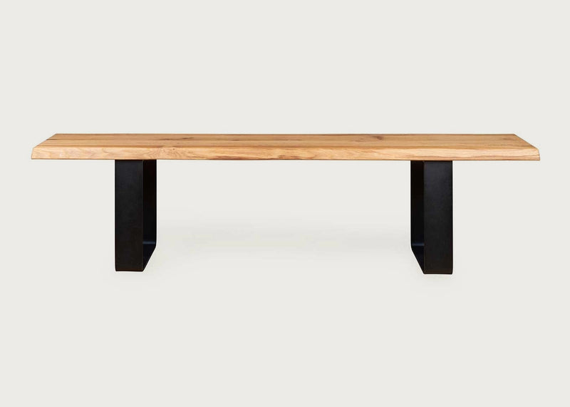 Bespoke Dining Bench Prague Blonde Oiled Oak / 160cm / Natural Edge