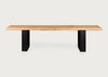 Bespoke Dining Bench Prague Blonde Oiled Oak / 160cm / Natural Edge