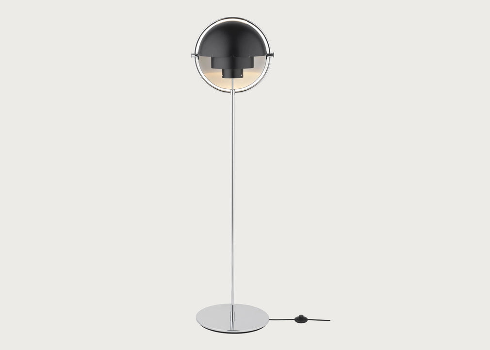 Multi Lite Floor Lamp Chrome Base White