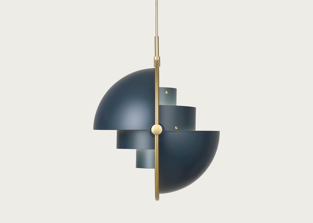 Multi-Lite Pendant Light Brass Frame Brass