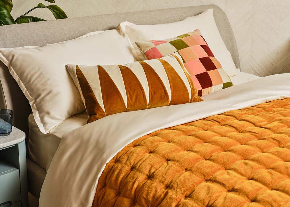 Velvet Quilt Ochre 140cm x 200cm