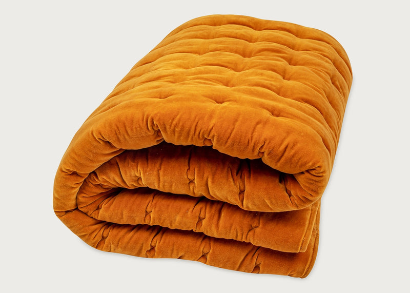 Velvet Quilt Ochre 140cm x 200cm