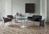 Saarinen Coffee Table with White Base 107cm x 70cm (Oval) / Arabescato Marble