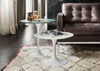 Saarinen Side Table with White Base Dia. 51cm (Round) / Arabescato Marble