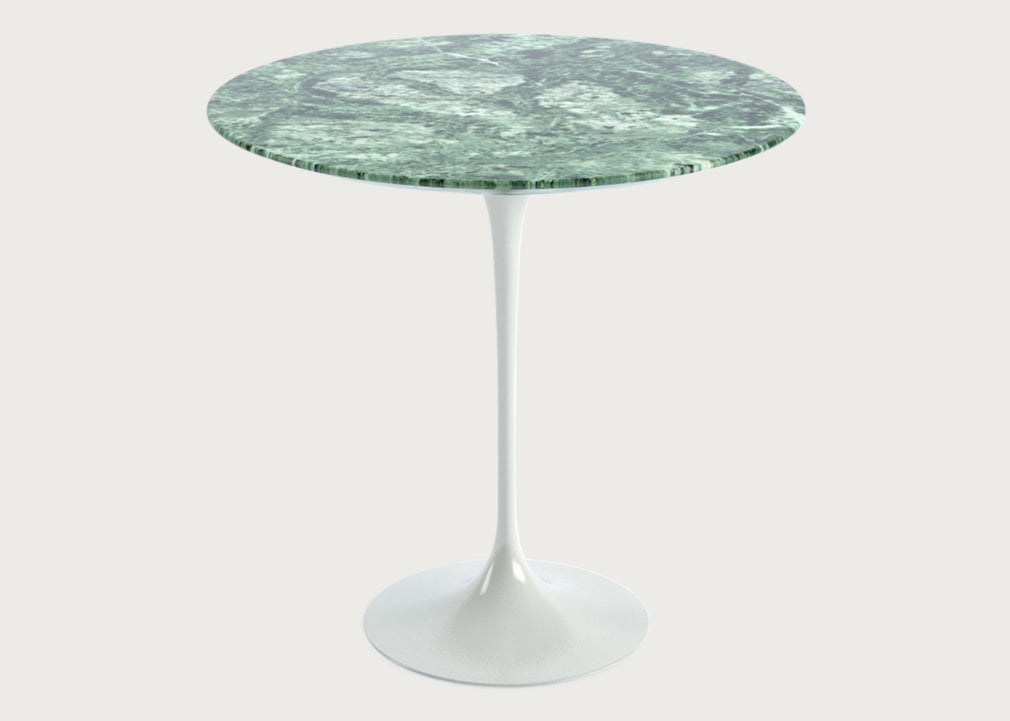 Saarinen Side Table with White Base Dia. 51cm (Round) / Arabescato Marble