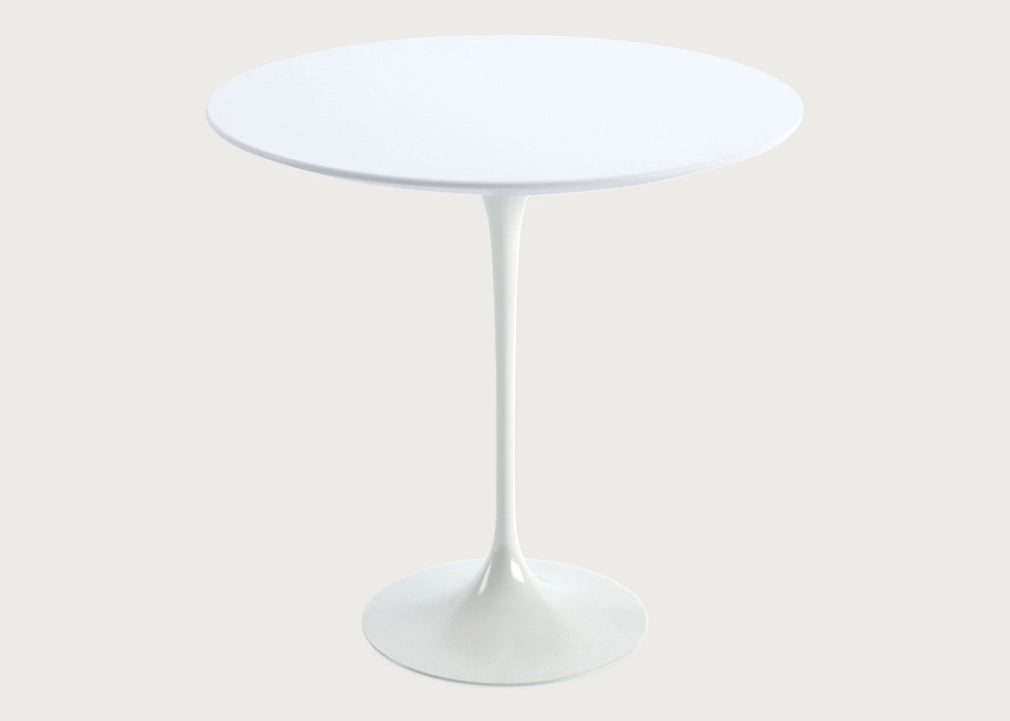 Saarinen Side Table with White Base Dia. 51cm (Round) / Arabescato Marble