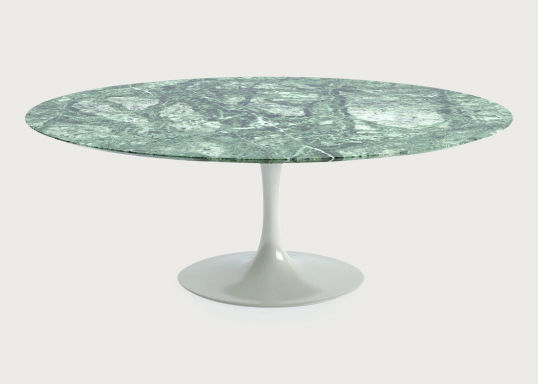 Saarinen Dining Table White Base Arabescato Marble / 244cm x 137cm (Oval)