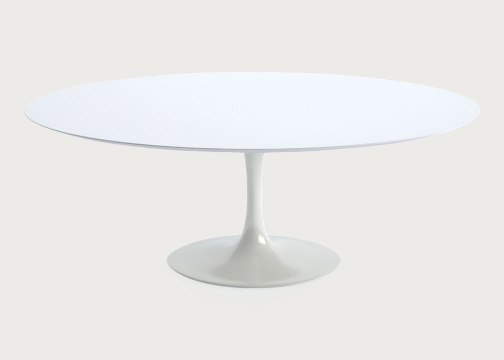 Saarinen Dining Table White Base Arabescato Marble / 244cm x 137cm (Oval)