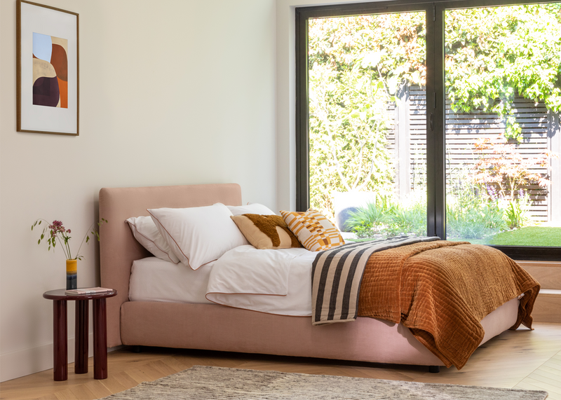 Alba Storage Bed Double / Siena Cotton Clay / Underbed Storage