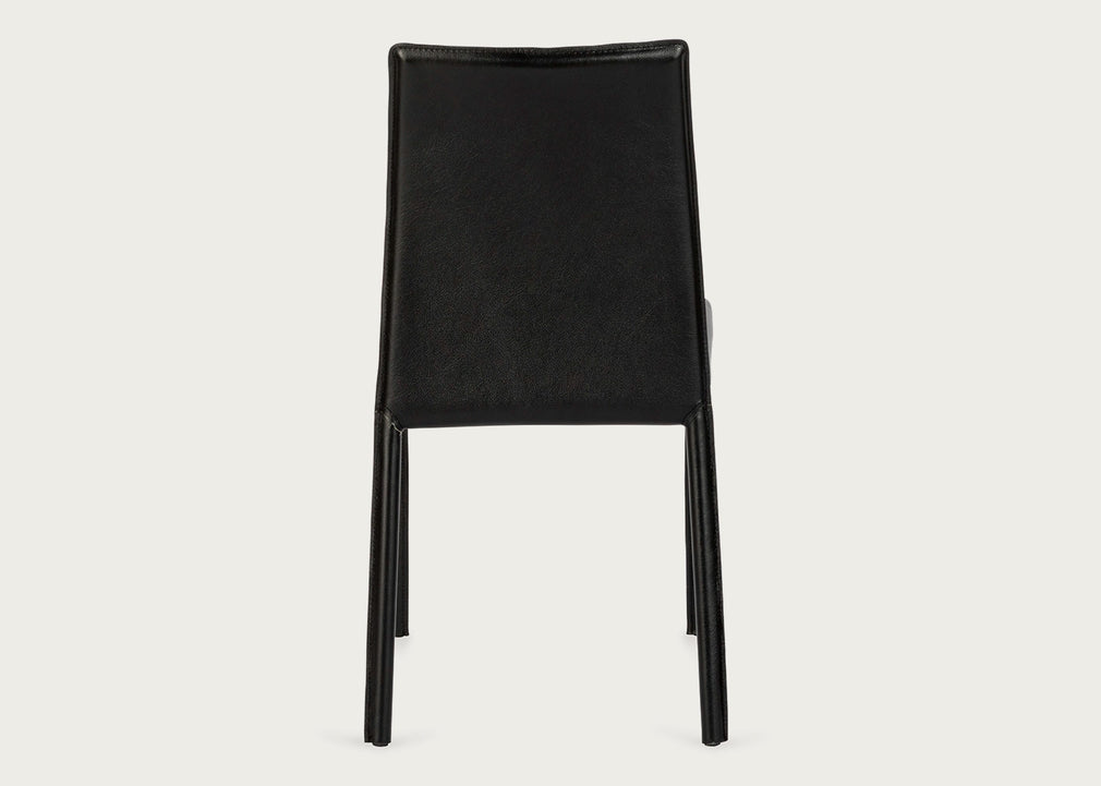 Byron II Pair of Dining Chairs Black Leather