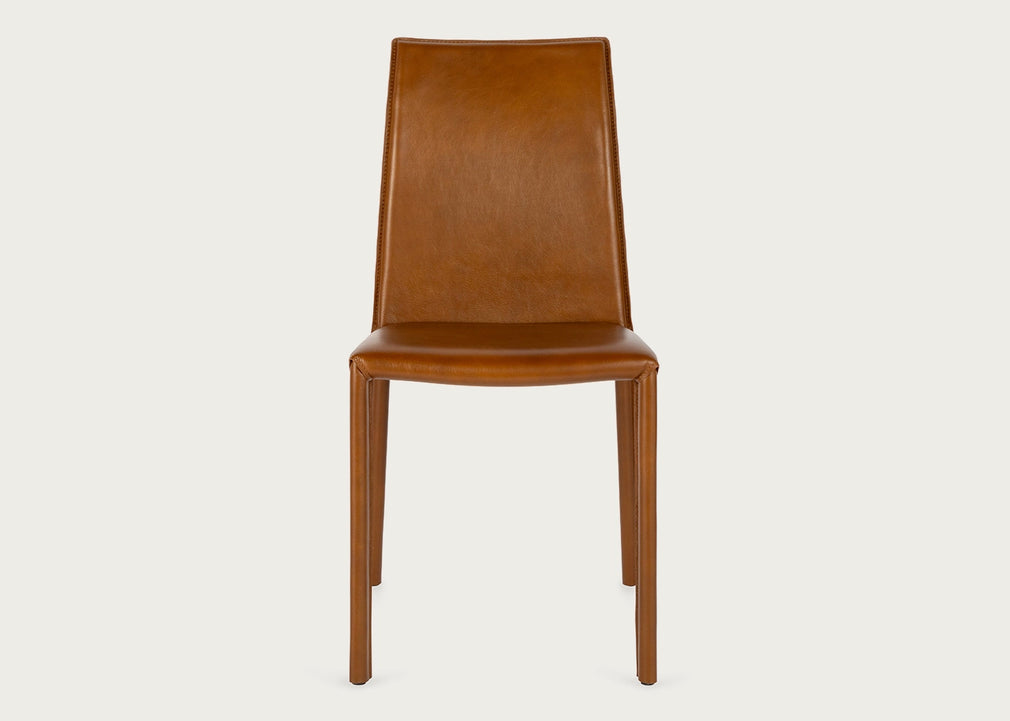 Byron II Pair of Dining Chairs Black Leather