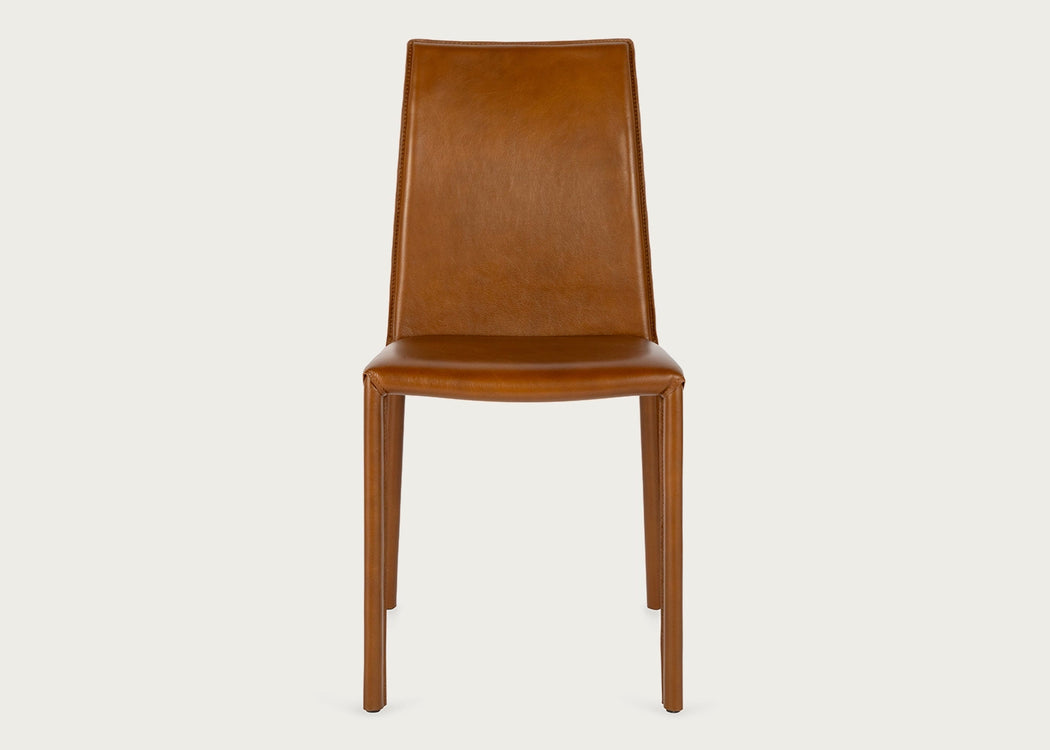 Byron II Pair of Dining Chairs Black Leather