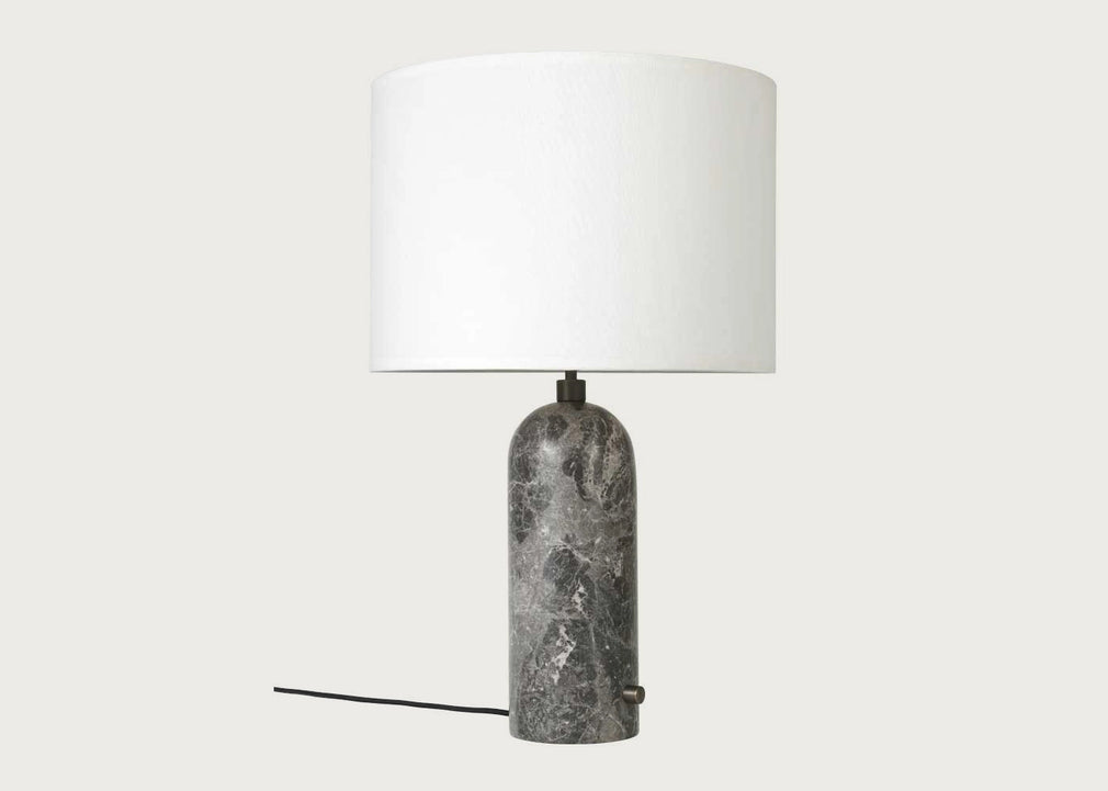 Gravity Table Lamp Small / Blackened Steel / Canvas