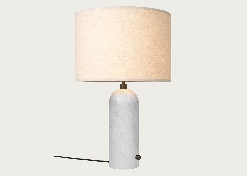 Gravity Table Lamp Small / Blackened Steel / Canvas