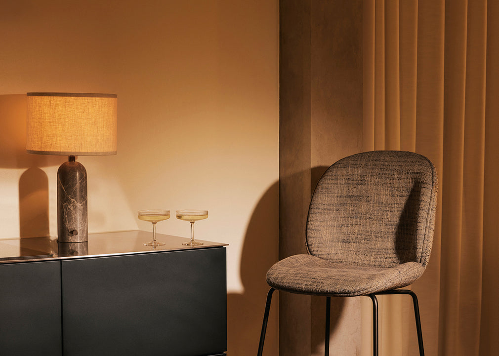 Gravity Table Lamp Small / Blackened Steel / Canvas
