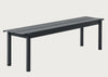Linear Outdoor Steel Bench Black / Medium