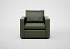 Palermo Armchair Leather Grain Chocolate 066 / Black