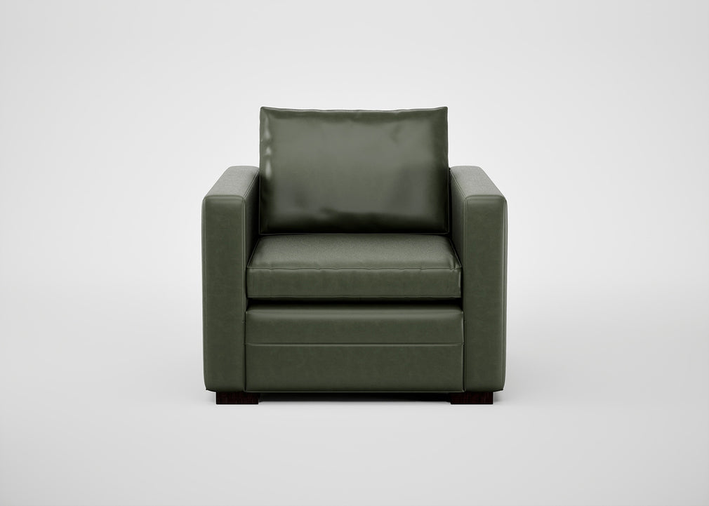 Palermo Armchair Leather Grain Chocolate 066 / Black