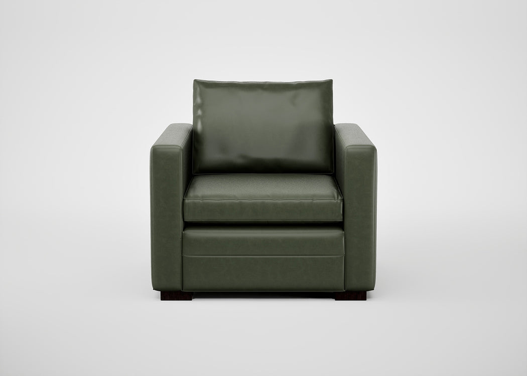 Palermo Armchair Leather Grain Chocolate 066 / Black