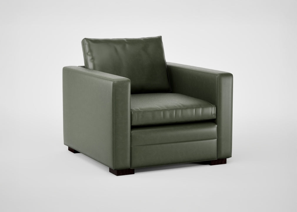 Palermo Armchair Leather Grain Chocolate 066 / Black