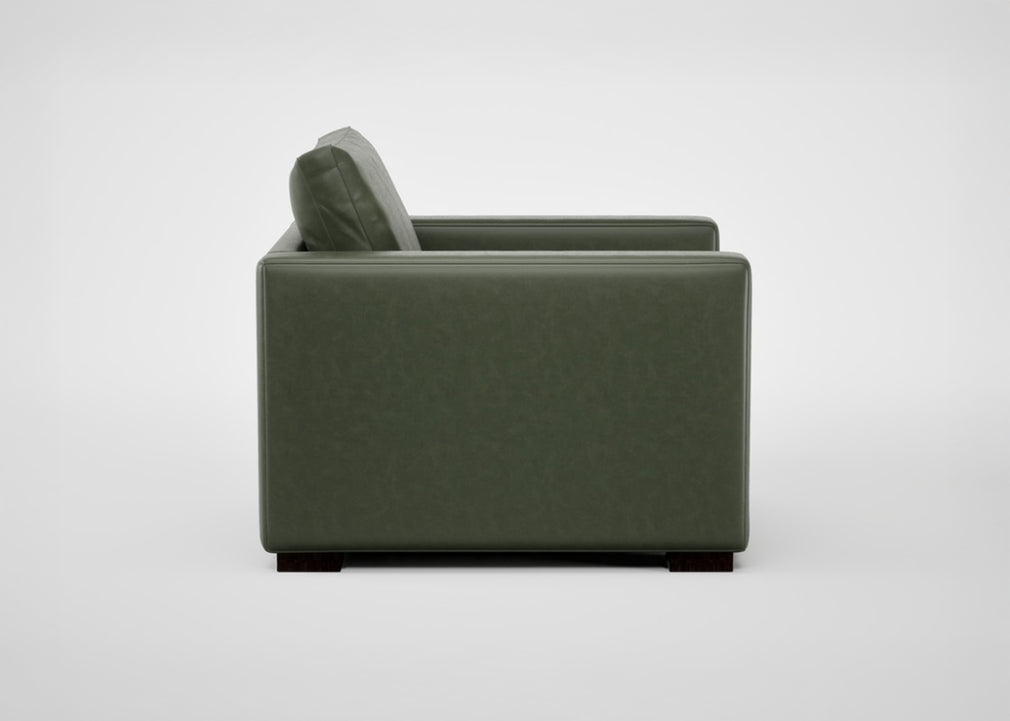 Palermo Armchair Leather Grain Chocolate 066 / Black