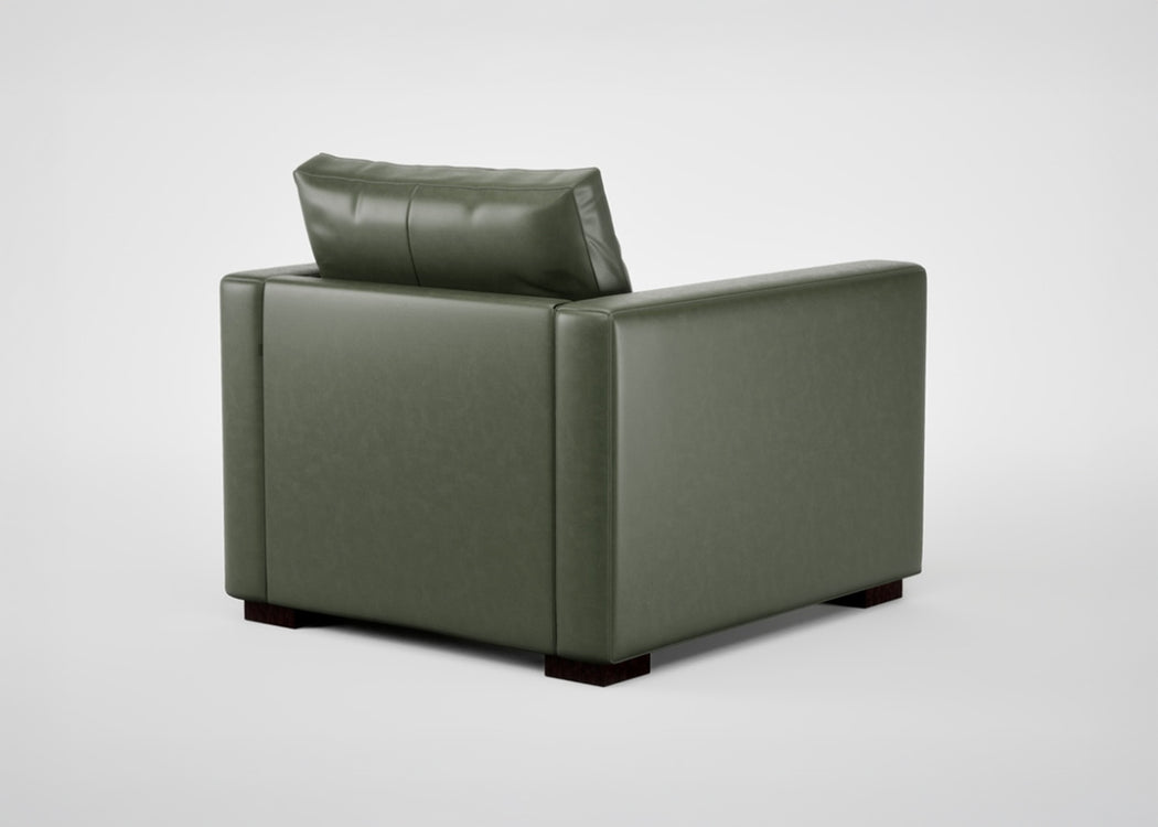 Palermo Armchair Leather Grain Chocolate 066 / Black