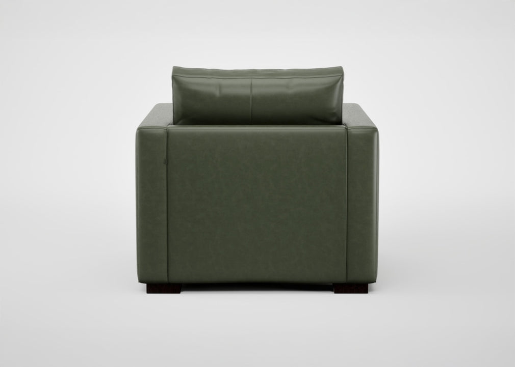 Palermo Armchair Leather Grain Chocolate 066 / Black