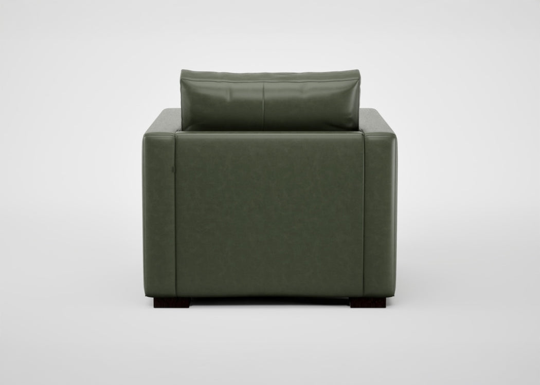 Palermo Armchair Leather Grain Chocolate 066 / Black