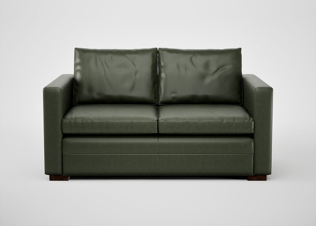 Palermo 2 Seater Sofa Leather Grain Chocolate 066 / Black
