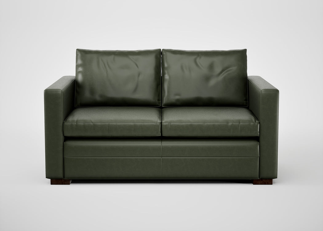 Palermo 2 Seater Sofa Leather Grain Chocolate 066 / Black