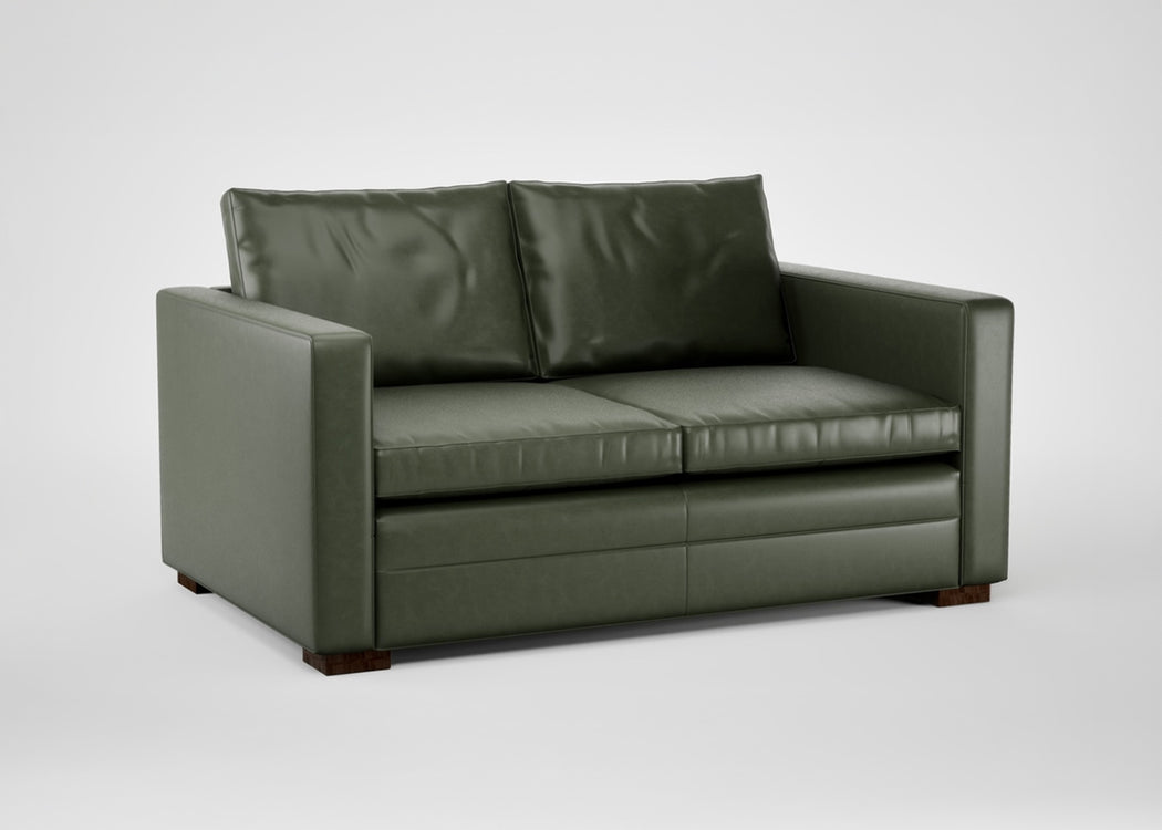 Palermo 2 Seater Sofa Leather Grain Chocolate 066 / Black